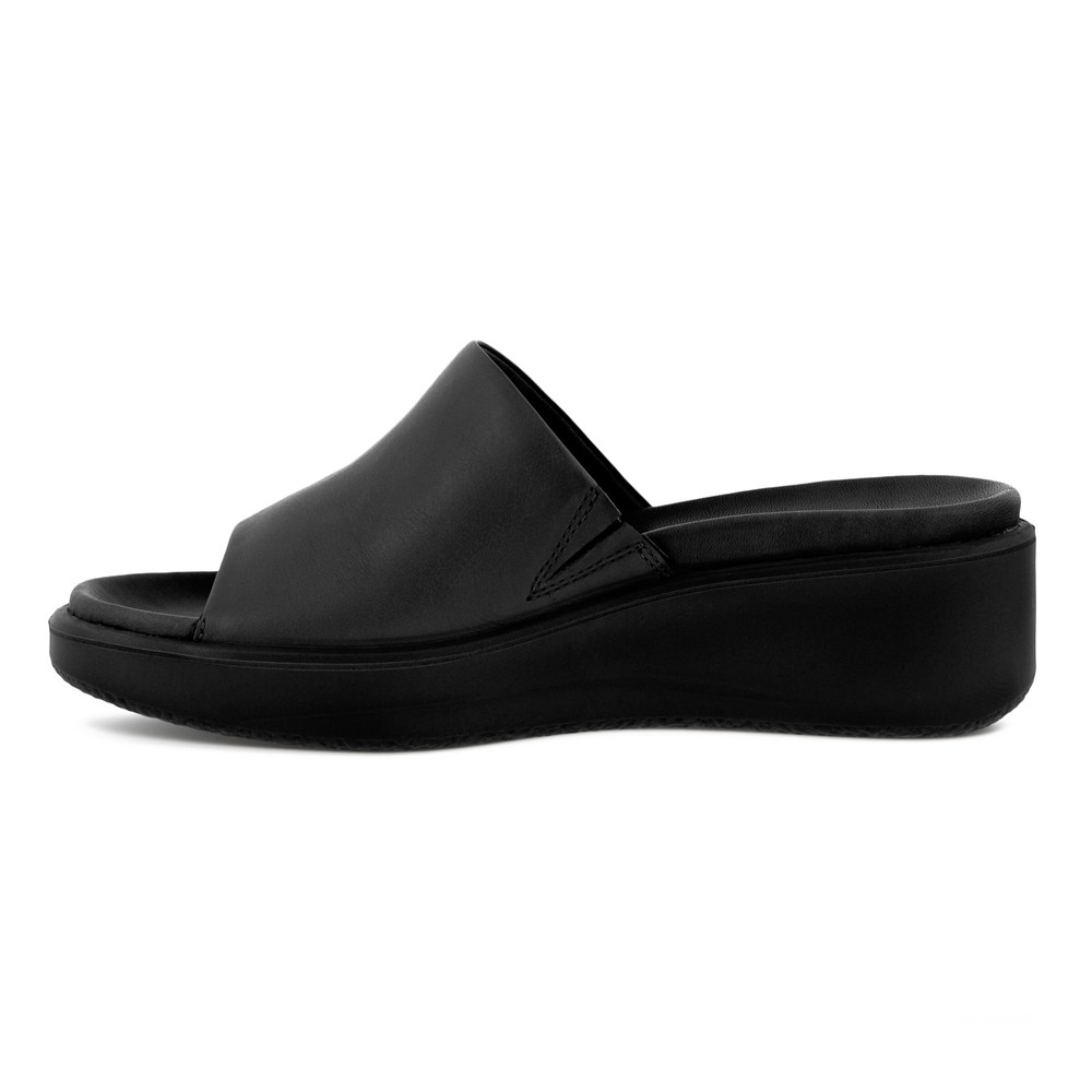Womens Sandals - ECCO Flowt Lx Wedge - Black - 4235HVQPG